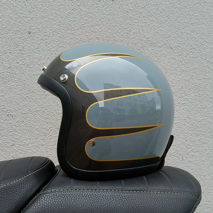 Chopper Low Profile Vintage Motorcycle Helmet - DOT and ECE Approved