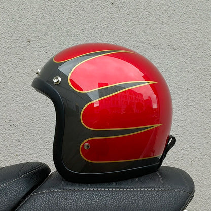 Chopper Low Profile Vintage Motorcycle Helmet - DOT and ECE Approved