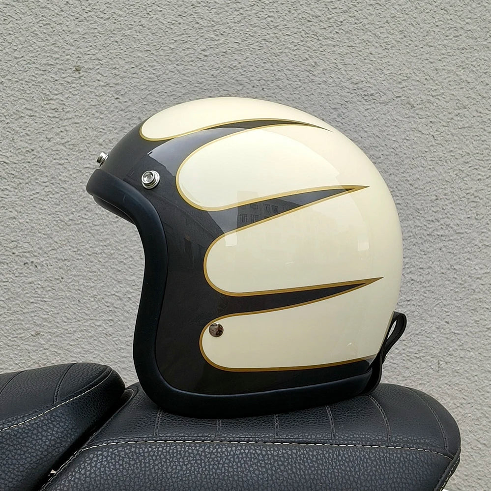 Chopper Low Profile Vintage Motorcycle Helmet - DOT and ECE Approved