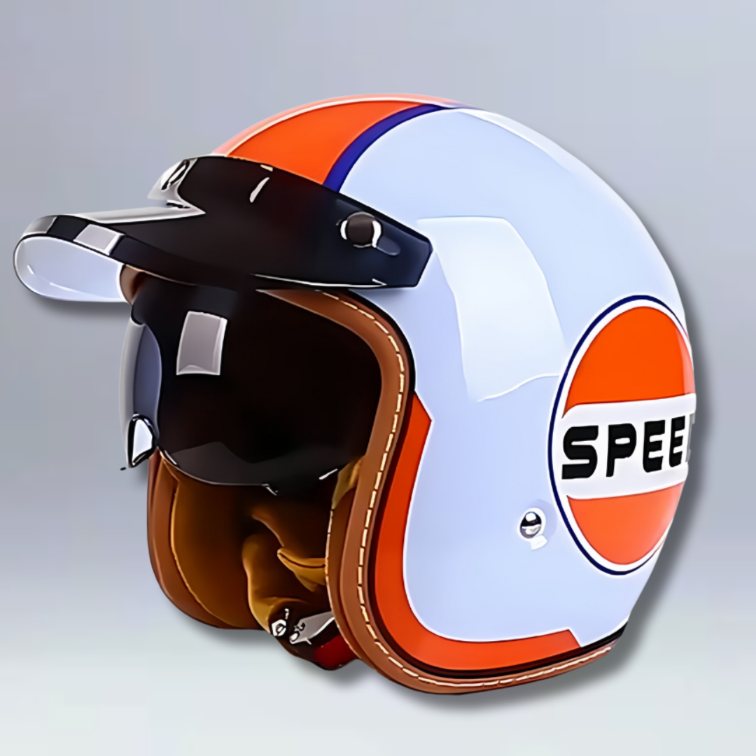 Retro Semi-open Motorcycle Helmet - DOT and ECE Approved